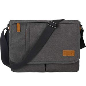 Estarer Messenger Bags for Men Women,13-14 Inch Laptop Water Resistant Shoulder Crossbody Bookbag Canvas Satchel