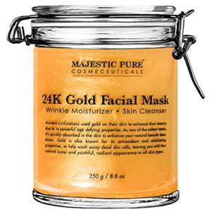 MAJESTIC PURE Gold Facial Mask, Help Reduces the Appearances of Fine Lines and Wrinkles, Ancient Gold Face Mask Formula – 8.8 Oz