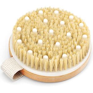 POPCHOSE Body Exfoliator Dry Brush, Dry Brushing Exfoliating Body Brush for Dry Skin, Cellulite and Lymphatic Drainage, Blood Circulation Improvement with Natural Bristles Massage Nodules