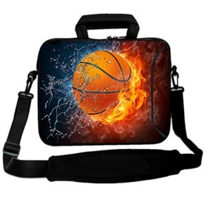 RICHEN 9.7 10 10.1 10.2 inches Messenger Bag Carrying Case Sleeve with Handle Accessory Pocket Fits 7 to 10-Inch Laptops/Notebook/ebooks/Kids tablet/Pad (7-10.2 inch, Basketball Fire)