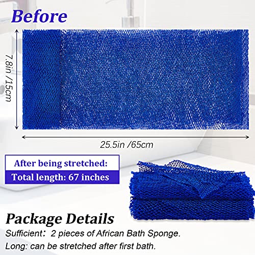 2 Pieces African Net Sponge African Body Exfoliating Net African Net Bath Exfoliating Shower Body Scrubber Back Scrubber Skin Smoother for Daily Use or Stocking Stuffer (Blue) | The Storepaperoomates Retail Market - Fast Affordable Shopping