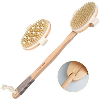 Shower Brush, POPCHOSE Detachable Dry Brushing Body Brush for Body Cellulite and Lymphatic, Back Scrubber for Shower Long Handle Natural Bristle Exfoliator Scrubber, Dual Brush Heads for Women & Man | The Storepaperoomates Retail Market - Fast Affordable Shopping