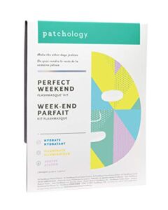 Patchology “Perfect Weekend Facial Sheet Mask w/ Hyaluronic Acid & Firming Formula – Men & Women Face Masks Skincare Sheet for Moisturizing and Hydrating Skin – Best Face Sheets Moisturizer (3 Count)