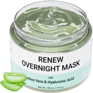Doppeltree Renew Overnight Facial Mask With Aloe Vera Gel & Hyaluronic Acid for All Skin Types, Anti Aging Hydrating Face Mask for Night Time Skin Care & Repair – Formulated in San Francisco