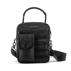 Fitdom Small Tactical Messenger Bag For Men & Women With Gun Holder. This Concealed Carry Bag with Pistol Handgun Holster EDC Has Multiple Ways to Carry as Sling, Shoulder, Crossbody & Side Bag