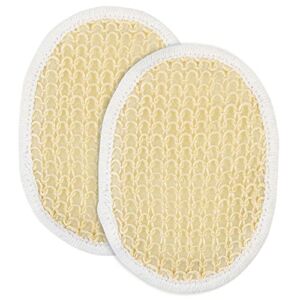 Soft Weave Facial and Body Pad, Gentle Face Exfoliator Loofah, Sisal Cleanser Sponge (2 Pack)