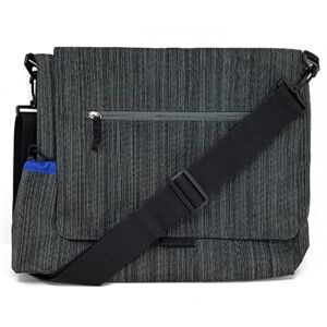 SO~MINE Messenger Bag | Holds Laptop, Tablet, Essentials | Travel Organizer | Work, School, Commute | 7 Pockets | Adjustable Shoulder Strap | Fits on Roller Bag Handle