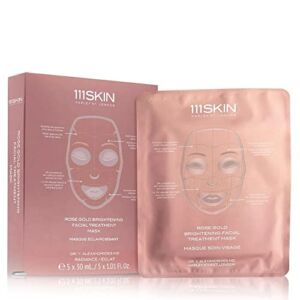 111SKIN Rose Gold Brightening Facial Treatment Mask | The Ultimate Pre-Event Mask | For Hydration & Radiance | Set of 5 (1.01 oz each)
