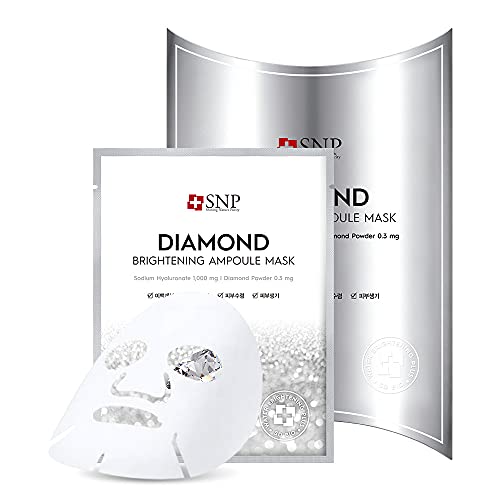SNP – Diamond Brightening Ampoule Korean Face Sheet Mask – Exfoliates & Tightens Using Real Diamonds for All Oily Skin Types – 10 Sheets – Best Gift Idea for Mom, Girlfriend, Wife, Her, Women | The Storepaperoomates Retail Market - Fast Affordable Shopping