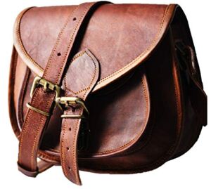URBAN DEZIRE Women’s Leather Vintage Messenger Cross Body Bag (9×11, Brown)