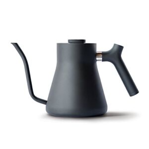 Fellow Stagg Stovetop Pour-Over Coffee and Tea Kettle – Gooseneck Teapot with Precision Pour Spout, Built-In Thermometer, Matte Black, 1 Liter