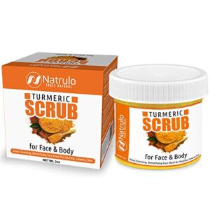 Natrulo Turmeric Face Scrub – Skin Brightening Mask with Turmeric – All-Natural Turmeric Face Mask for Acne Treatment, & Glowing Skin – Boosts Circulation, Evens Skin Tone, & Removes Toxins – Detox Turmeric Clay Face Mask Made in USA (Pack of 1)