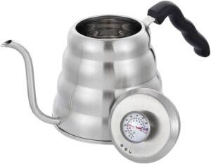 Pour Over Kettle for Coffee and Tea with Thermometer for Exact Temperature, Food Grade Stainless Steel Water Kettle, Gooseneck coffee kettle- 40 fl oz 1.2L