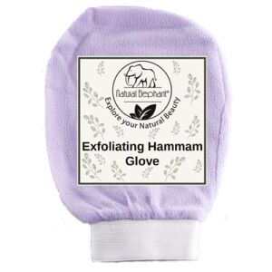 Natural Elephant Exfoliating Hammam Glove – Face and Body Exfoliator Mitt (Lovely Lilac)