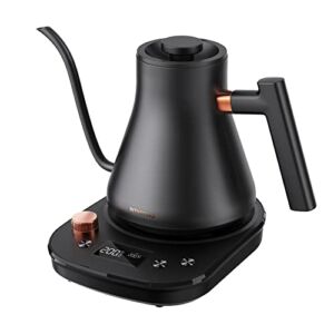INTASTING Electric Gooseneck Kettle, 0.9L Pour Over Kettle with Precise 1℉ Temperature Control, Stainless Steel Inner, 1200W Quick Heating, for Coffee Master, Matte Black