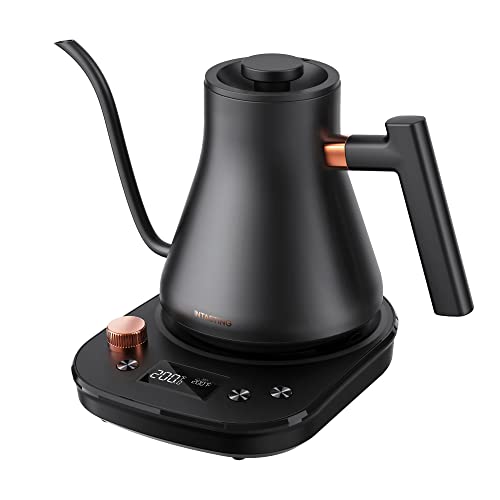 INTASTING Electric Gooseneck Kettle, 0.9L Pour Over Kettle with Precise 1℉ Temperature Control, Stainless Steel Inner, 1200W Quick Heating, for Coffee Master, Matte Black | The Storepaperoomates Retail Market - Fast Affordable Shopping