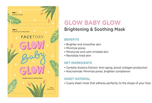 FACETORY 6 Sheet Mask Gift Set – Soft, Form-Fitting Mask, For All Skin Types – Contains Aloe Extract, Niacinamide, Hyaluronic Acid – Hydrate, Add Radiance, Soothe Face Mask for Glowing Skin | The Storepaperoomates Retail Market - Fast Affordable Shopping