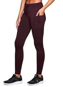 RBX Active Women’s Fleece Lined Legging Drawstring Waist Fitted Jogger Black Che
