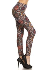 Leggings Depot Classic 1 inch Waistband Camouflage & Multiple Print Leggings for Women-Full Length-R761-Plus Size