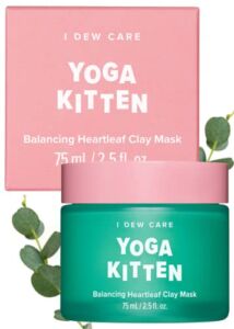 I DEW CARE Wash-off Clay Mask – Yoga Kitten | For Blemish-prone Skin with Kaolin, Heartleaf, and Tea Tree Extract, 2.5 Fl Oz