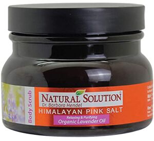WBM Himalayan Salt Body Scrub with Organic Lavender Oil, Relaxing and Purifying Deep Cleansing – 12.3 oz