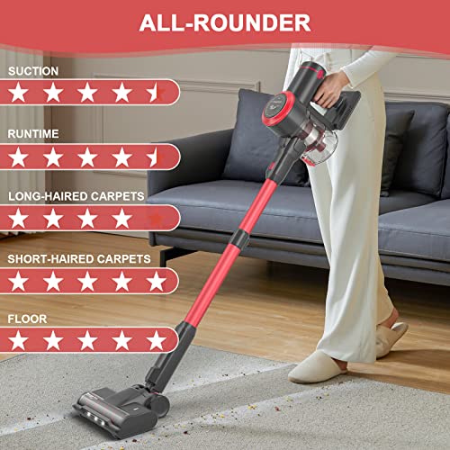 Cordless Vacuum Cleaner, 20Kpa Stick Vacuum with LED Display, 45min Long Runtime, Brushless Motor, Lightweight Multi-Surface & Pet Hair Cleaning, W26 | The Storepaperoomates Retail Market - Fast Affordable Shopping