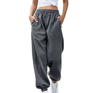 Womens Sweatpants, Womens Sweatpants Cinch Bottom High Waisted Athletic Fit Jogger Pants Lounge Trousers with Pockets