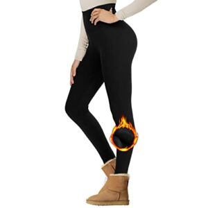 NexiEpoch Fleece Lined Leggings Women – High Waisted Winter Yoga Pants Tummy Control Soft Thermal Warm for Hiking Workout