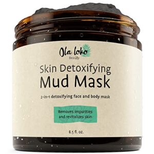 Ola Loko Mud Mask for Face and Skin, Detox Mask Skin Care, Exfoliating Face Mask – Deeply Cleans And Purify Pores For Clear And Glowing Skin, 8.5 Fl Oz