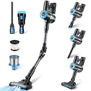 Moolan Cordless Vacuum Cleaner 23KPa, 6 in 1 Lightweight Stick Vacuum Cleaner, 45mins Runtime with Detachable Rechargeable Vacuum, Vacuum Cleaner for Home Floor Carpet Pet Hair
