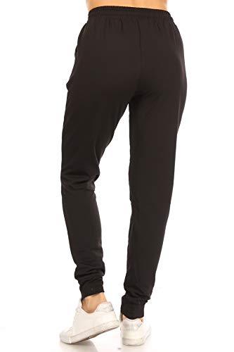 Leggings Depot JFL128-BLACK-M Fleece Lined Solid Jogger Track Pants w/Pockets, Medium | The Storepaperoomates Retail Market - Fast Affordable Shopping