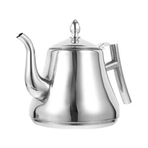 Angoily Small Chinese Teapot Stainless Steel Tea Kettle Pour Over Coffee Kettle Whistling Teapot Stovetop Water Boiling Kettle Water Jug with Strainer for Kitchen Camping Tea Maker Pot