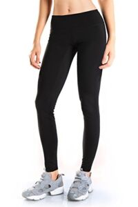 Yogipace Petite/Regular/Tall,Women’s Water Resistant Fleece Lined Thermal Tights Winter Running Cycling Skiing Leggings with Zippered Pocket,25″,Black,Size S