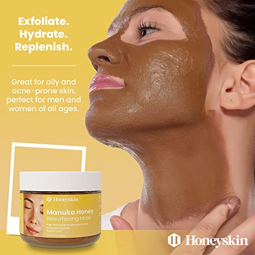 Honeyskin Bentonite Clay Face Mask with Manuka Honey – Gentle Face Exfoliator – Hydrating Facial Mask for Acne Prone and Dry Skin – Face Mask Skin Care w/ Pore Minimizer and Deep Cleanser (3oz) | The Storepaperoomates Retail Market - Fast Affordable Shopping
