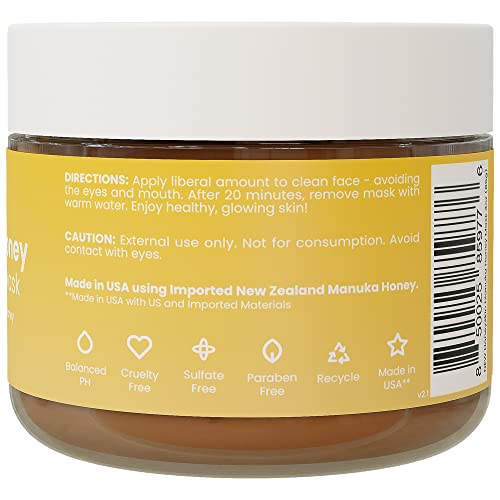 Honeyskin Bentonite Clay Face Mask with Manuka Honey – Gentle Face Exfoliator – Hydrating Facial Mask for Acne Prone and Dry Skin – Face Mask Skin Care w/ Pore Minimizer and Deep Cleanser (3oz) | The Storepaperoomates Retail Market - Fast Affordable Shopping