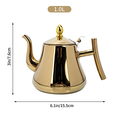 Gooseneck Kettle Stovetop Pour Over Kettle Stainless Steel Stovetop Hand Drip Kettle Teapot Water Heating Boiling Kettles Induction Cooker Tea Kettle for Home Coffee Brewing Tea Barista 1L | The Storepaperoomates Retail Market - Fast Affordable Shopping