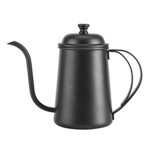 650ML Stainless Steel Precise Gooseneck Spout Kettle Coffee Tea Home Brewing Drip Pot Pour Over Kettle(black)