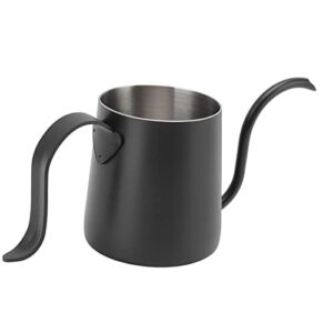 Pour Over Kettle, Drawing Process Curved Handle Long Spout Kettle 250ML for Home for Kitchen(Black)