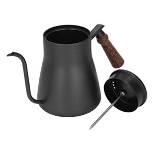 28oz Stovetop Gooseneck Kettle with Thermometer,Pour Over Coffee Kettle with Wood Handle Stainless Steel Coffee Kettle Gooseneck Pour Over Kettle for Coffee Tea Brewing