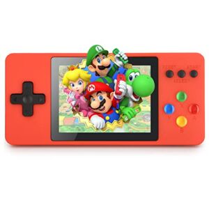Handheld Retro Game Console Portable Game Controller for Kids Adult, 3.5 Inch Screen with 500 Classic Games, 2 Player Games & Connect TV, 1020 mAh Rechargeable Battery, Ideal Gift for Children – Red