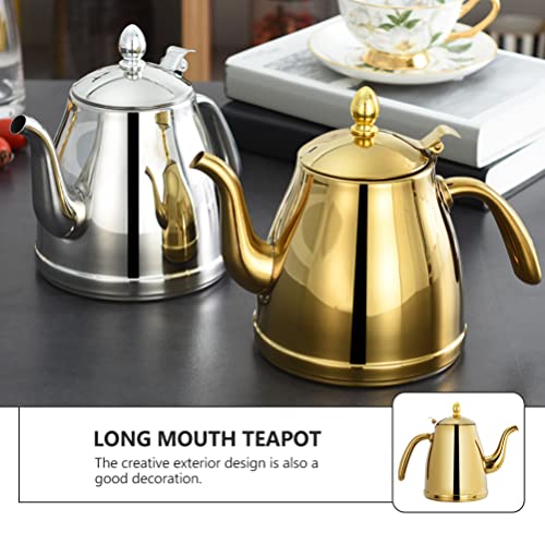 Angoily Iced Tea Pitcher Stovetop Tea Kettle Stainless Steel Teapot Pour Over Coffee Kettle Gooseneck Kettle Pouring Hot Water Kettle Kitchenware for Coffee Tea Maker 1.5l Whistling Teapot | The Storepaperoomates Retail Market - Fast Affordable Shopping
