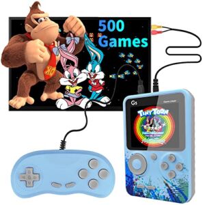 Fadist Handheld Game Console, Retro Mini Game Console with 500 Classic Games, 3.0 inch Screen, Rechargeable Battery, Portable Game Console, Support TV, Ideal Gift for Kids, Friend, Lover