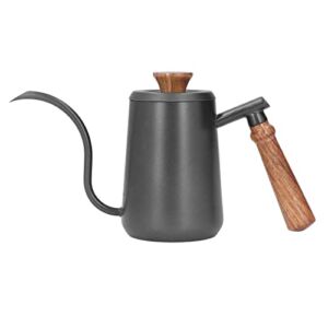 BuyWeek Pour Over Coffee Kettle, Stainless Steel Gooseneck Kettle Wooden Handle Coffee Pot Ergonomic Design Pour Over Coffee Maker(500ML)