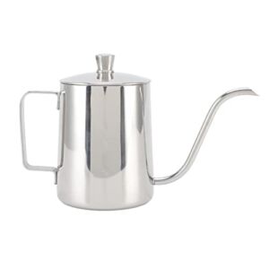 Stainless Steel Pour Over Coffee Kettle, Pour Over Drip Coffee Maker Coffee Serving Set, Stainless Steel Coffee Servers Kettle Small Pour Over Coffee Kettle Long Narrow Spout(350ml Silver)