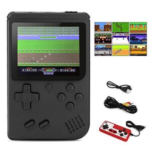 BLANDSTRS Handheld Game Console, Retro Game Player with 500 Classic FC Games 3.0 inch Screen, Rechargeable Battery Portable Games Controller Support for 2 Players & TV for Kids & Adult (Black)