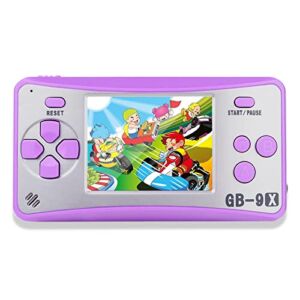 Retro Handheld Games Console for Children 2.5 Inches Color Screen Portable Video Game Player with 168 Classic Games Built-in Support TV Output Electronic Game Toys for Boys Girls (Purple)