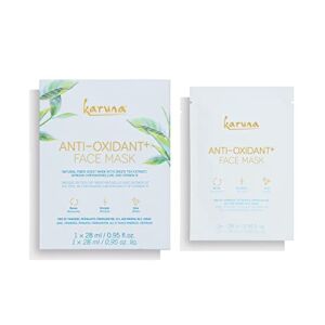 Karuna Antioxidant+ Face Mask Sheets, Facial and Beauty Skin Care Essential to Renew, Energize and Put a Hydrating Glow on Dry, Tired Skin, Contains Green Tea Extract and Vitamin B (1 Sheet)