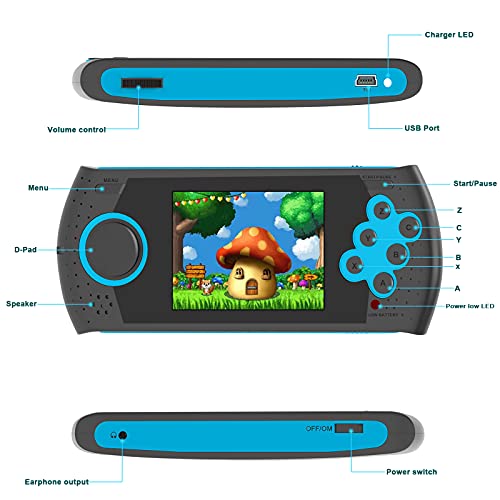 Kids Handheld Games 16 Bit Retro Games Console Built-in 230 HD Games 3 Inch Large Screen Video Games Player Rechargeable Electronic Games Machine Gift for Kids Ages 4-12 (Blue) | The Storepaperoomates Retail Market - Fast Affordable Shopping