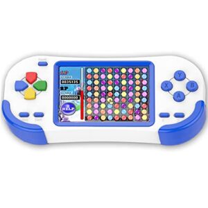 Douddy Handheld Game Console for Kids with Buid in 218 Puzzle Leisure Video Games Boys Girls Novelty and Interesting Retro Electronics Toys Rechargeable 3.0” Screen Birthday Christmas Party Gift