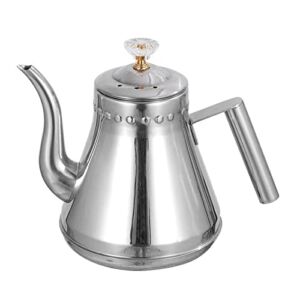 BZMRSDE Teapot Stovetop Safe Gooseneck Kettle with Removable Stainless Steel Infuser Boiling Water Stove Pot Stovetop Pour Over Gas (Size : 1.5L)